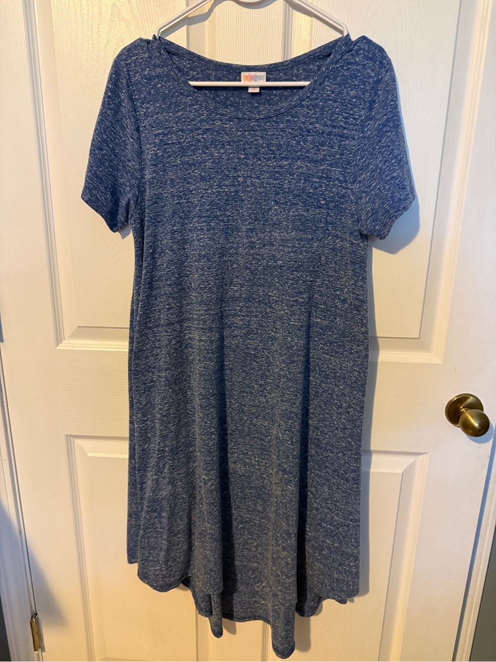 LuLaRoe Blue Heathered High-Low Swing Dress